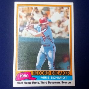 1980 Topps Mike Schmidt Record Breaker #206 & TURN BACK THE CLOCK- ALL-STAR #662